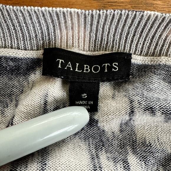 Talbots women’s navy and white pattern cardigan size S - Picture 5 of 5